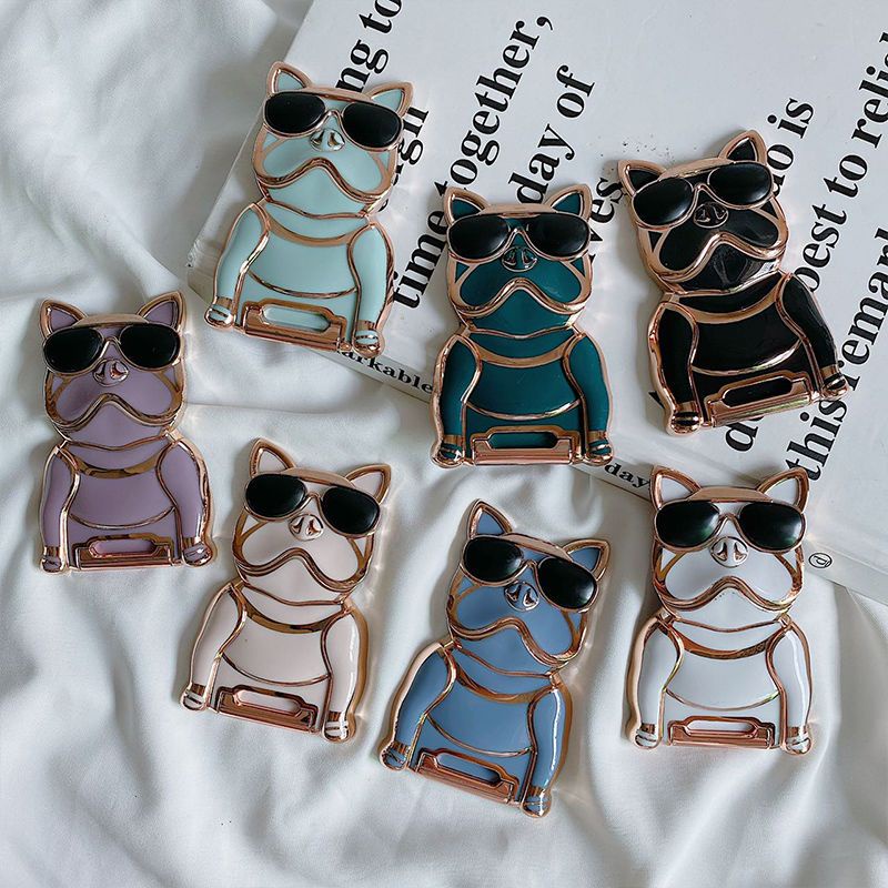 Ốp Điện Thoại Hình Chú Chó Đeo Kính Mát 3D Có Túi Khí Và Dây Đeo Cho iphone