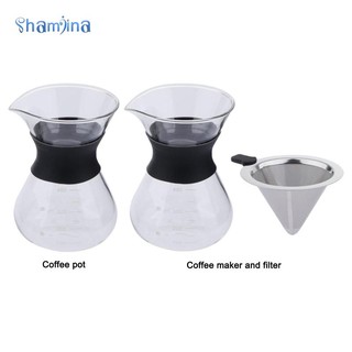 Máy pha cà phê Pour Over Máy nhỏ giọt bằng thép không gỉ 400ml Không