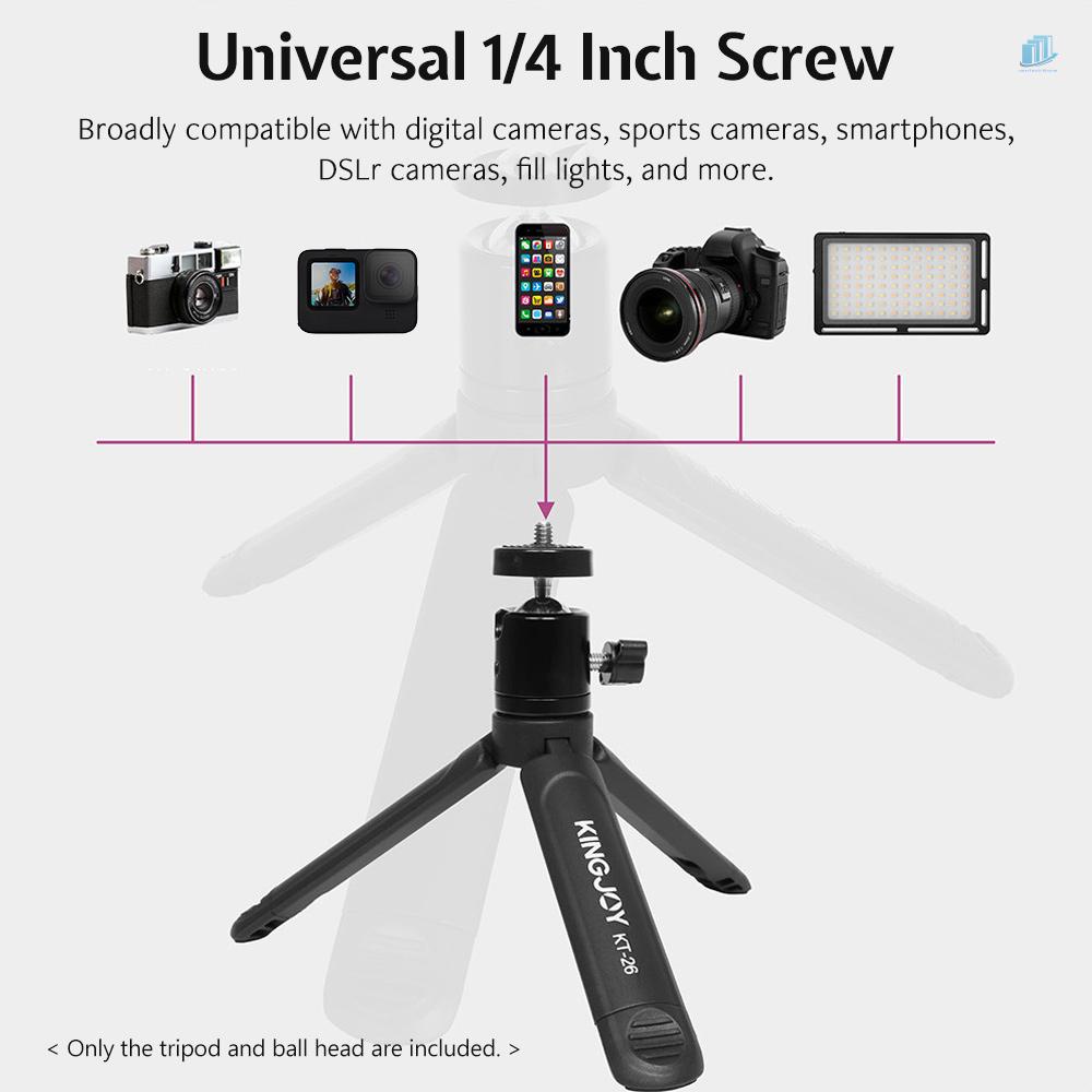 Giá Đỡ Ba Chân Mini Có Thể Xoay Được Kèm Ốc Vít 1 / 4 Inch Cho Điện Thoại Thông Minh / Máy Ảnh / Video / Youtube KINGJOY KT-26