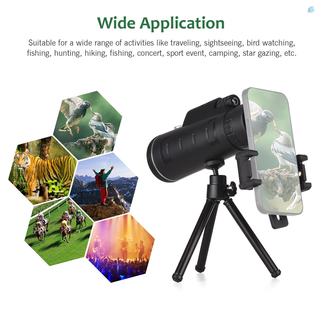 Kính Thiên Văn Mini 40X60 40X60 Công Suất Cao Với Lỗ Vít 1 / 4 Inch Làm Sạch Ống Kính Điện Thoại Di Động Cho Du Lịch