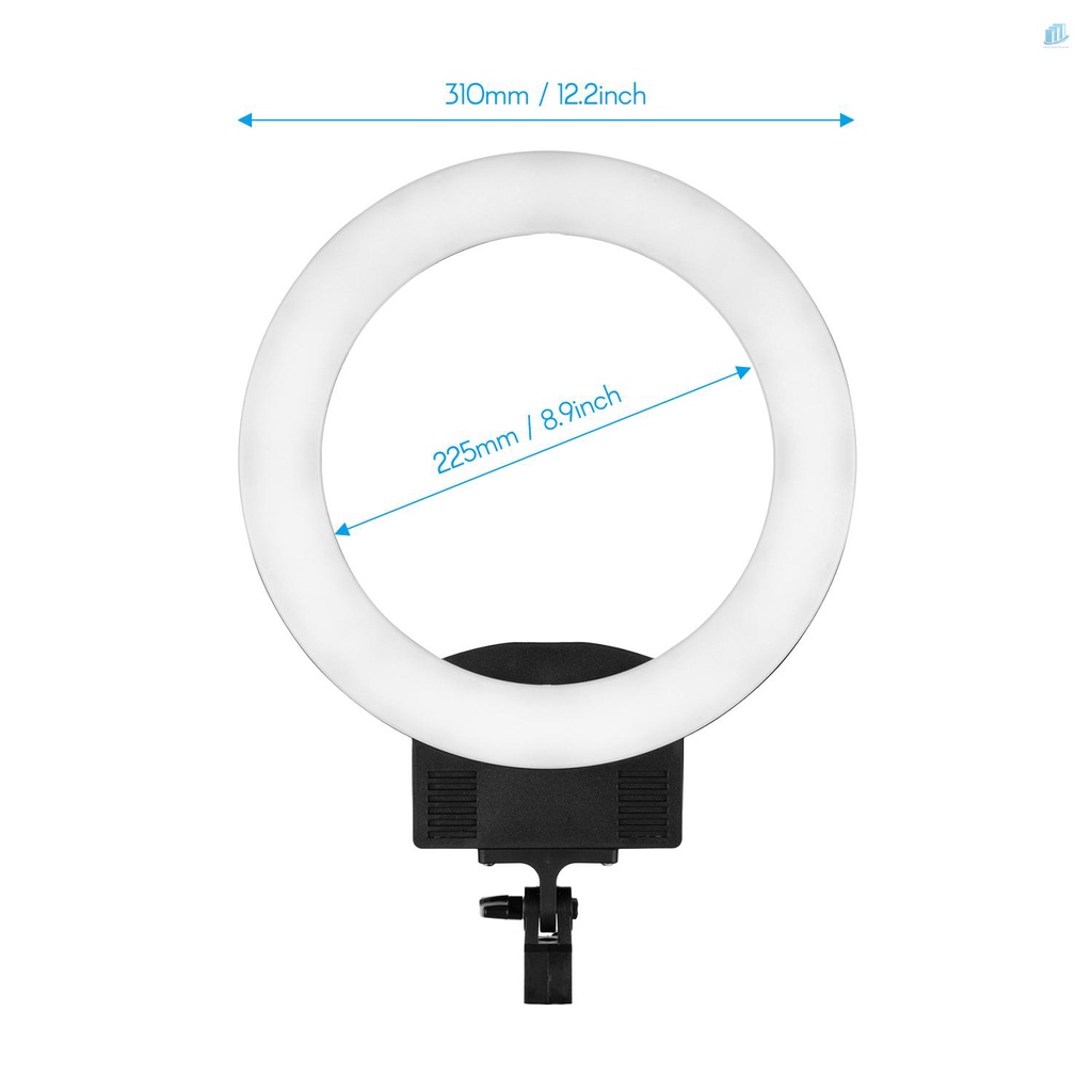 Vòng Đèn LED 12 Inch 36W Có Thể Điều Chỉnh Độ Sáng + Giá Đỡ Đầu Tròn Nhỏ Để Bàn Chuyên Nghiệp Cho Trang Điểm / Quay Video