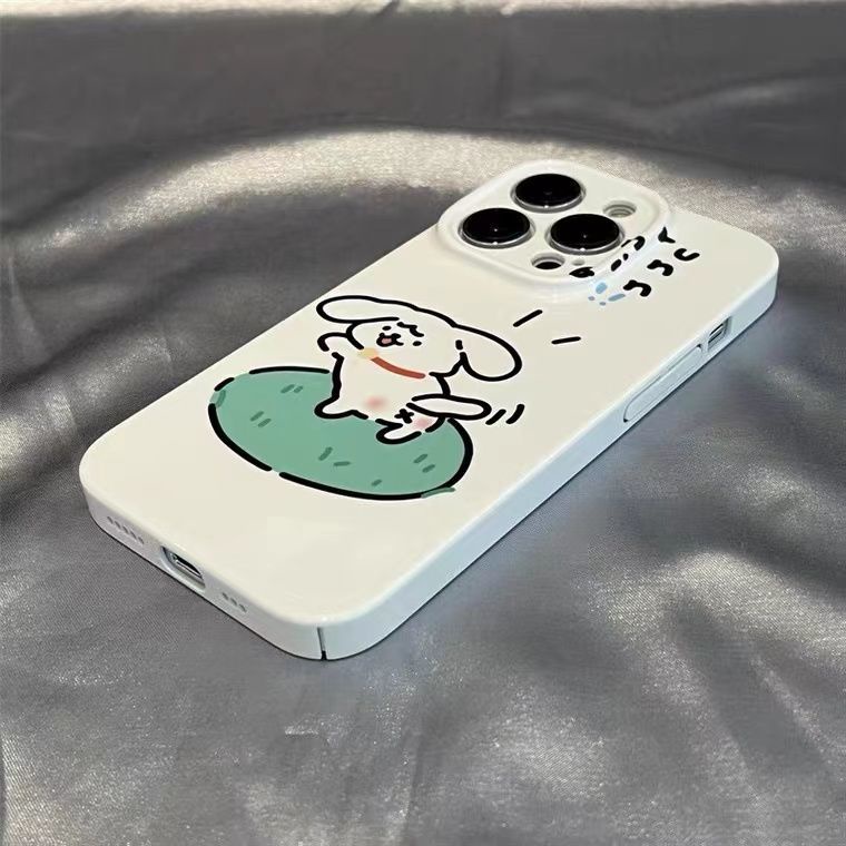 Phù Hợp Ốp Điện Thoại Cứng Họa Tiết Cún Cưng Màu Trắng Lấp Lánh Thời Trang Cho iPhone 14 12 13Promax