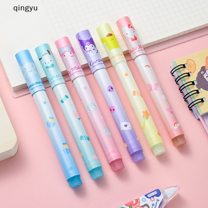 Bộ 6 Bút Dạ Quang Hình Anime My Melody Kuromi Pochacco Dễ Thương Cho Học Sinh