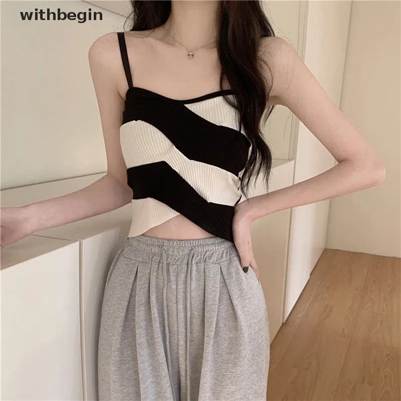Áo Croptop Kiểu Dáng Đơn Giản Phong Cách Hàn Quốc Thời Trang Mùa Hè Quyến Rũ Cho Nữ