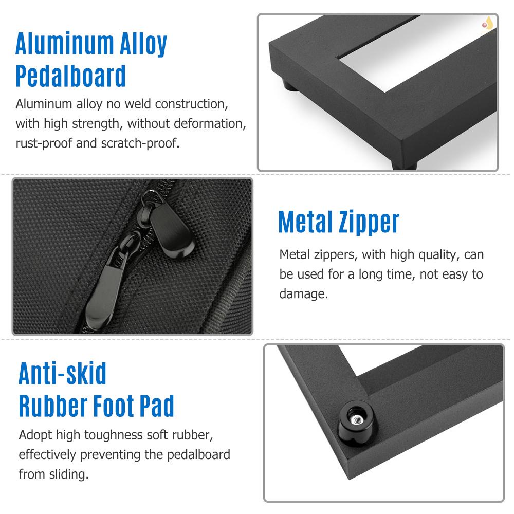 Bàn Đạp Hiệu Ứng Đàn Guitar Bằng Hợp Kim Nhôm Kích Thước Nhỏ 15X4.9 Inch Kèm Túi Đựng Tiện Lợi