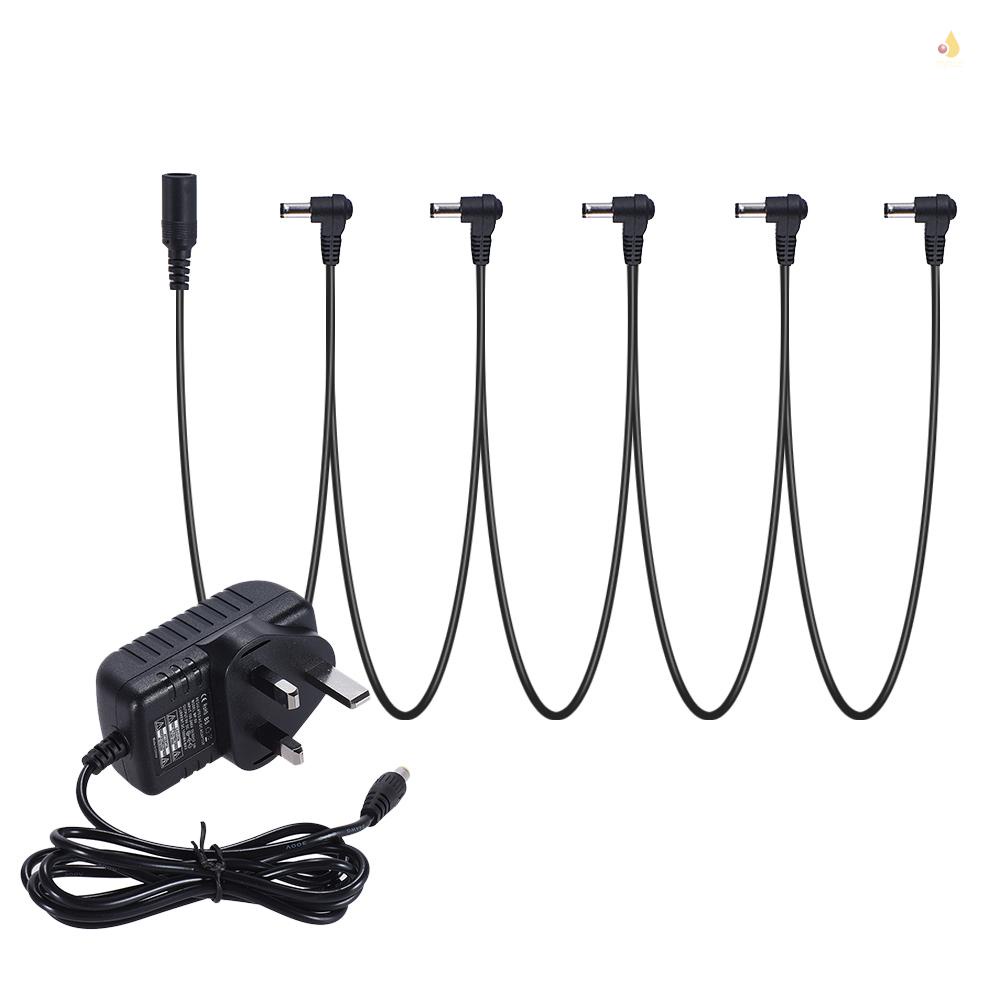 Bộ Chuyển Đổi Nguồn Điện 9V DC 1000mA 5 Chiều Chuyên Dụng Cho Đàn Guitar