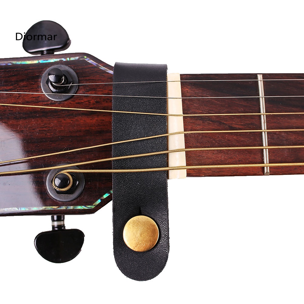 Khóa Dây Đeo Cổ Đàn Guitar Bằng Da Giả Phối Kim Loại