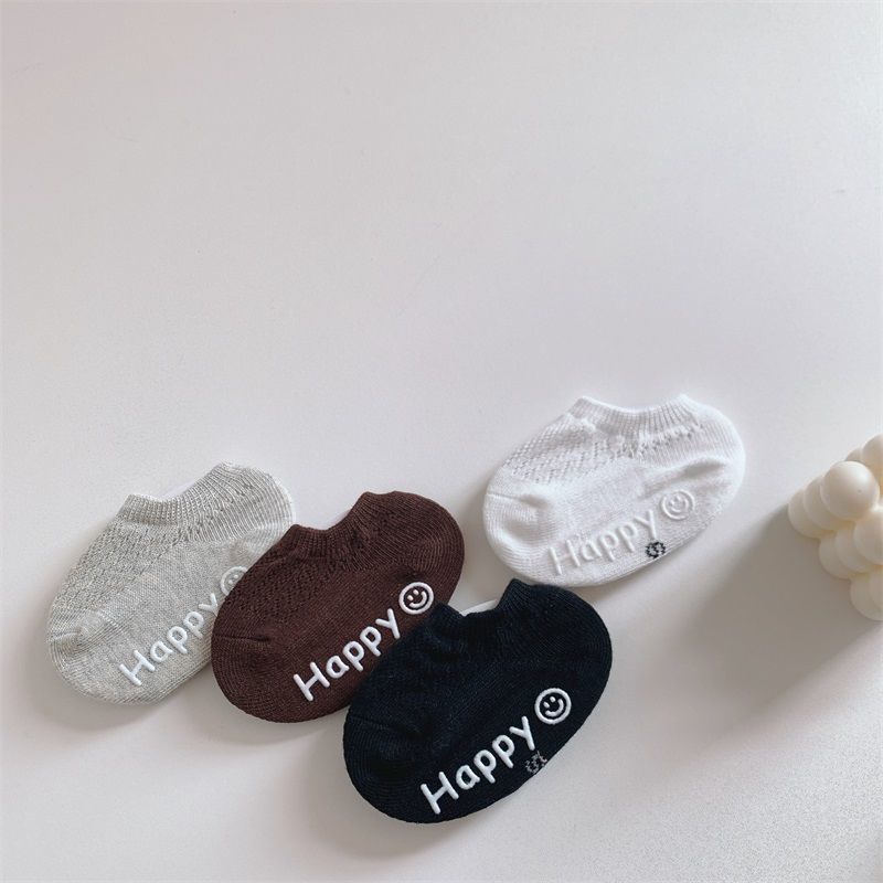 Vớ Cotton Mỏng Cổ Thấp Chống Trượt Thời Trang Mùa Hè Cho Bé Trai Và Gái