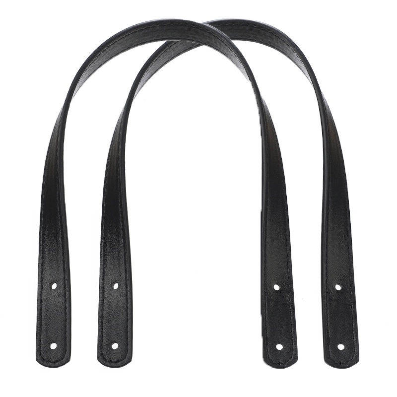 1 Cặp Dây Đeo Túi Xách Bằng Da PU Màu Trơn Đính Đinh Tán Thời Trang