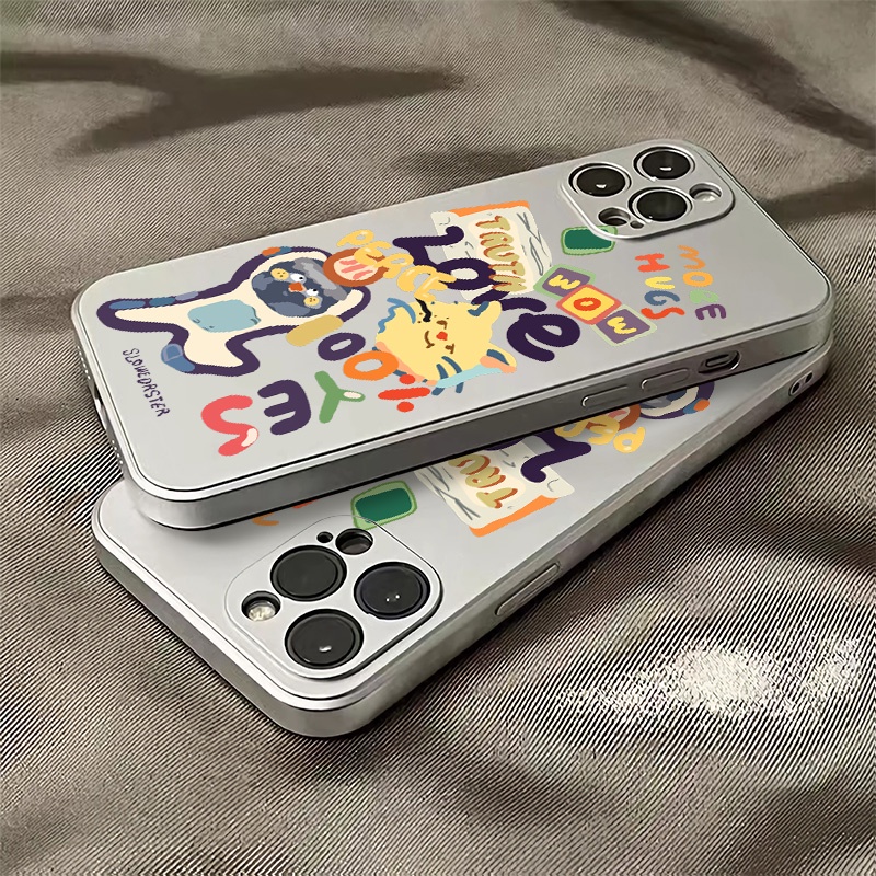 Ốp Điện Thoại Silicon TPU Mềm Mạ Điện Dễ Thương Chống Sốc Cho IPhone 11 14 13 12 Pro XS Max XR X 8 7 6S Plus