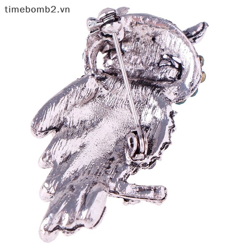 {Timebomb} Trâm Cài Áo Bằng Hợp Kim Kẽm Hình Cú Đính Kim Cương Giả Hợp Thời Trang Làm Quà Giáng Sinh