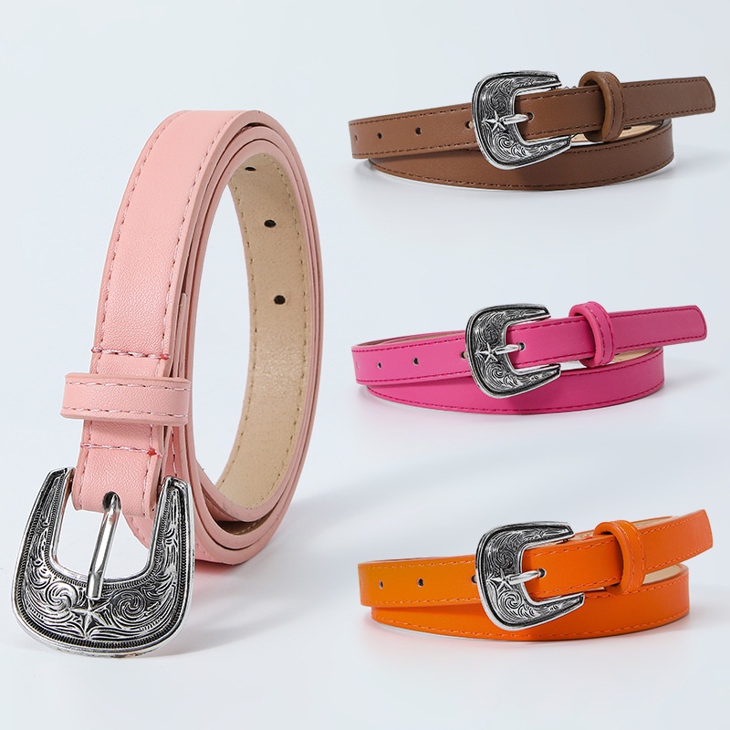 Thắt Lưng Mỏng Cài Khóa Khắc Họa Tiết Cổ Điển Mới 2023