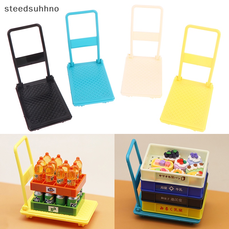 Mô Hình Xe Đẩy Mua Sắm Mini Tỉ Lệ 1 / 12 Trang Trí Nhà Búp Bê