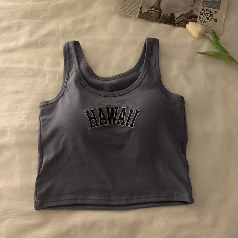 Áo Hai Dây Thể Thao Có Mút Đệm Ngực Thời Trang Mùa Hè Cho Nữ