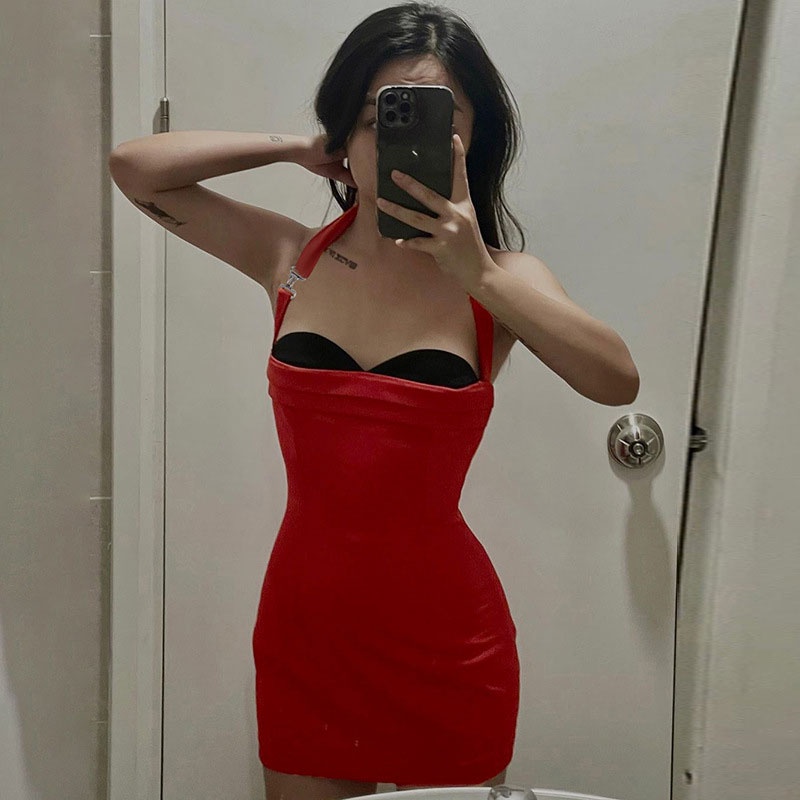 Kayna Đầm Dự Tiệc Hai Dây Cúp Ngực Gợi Cảm Phong Cách Âu Mỹ Cổ Điển Tự Cột Dây Dành Cho Bạn Nữ