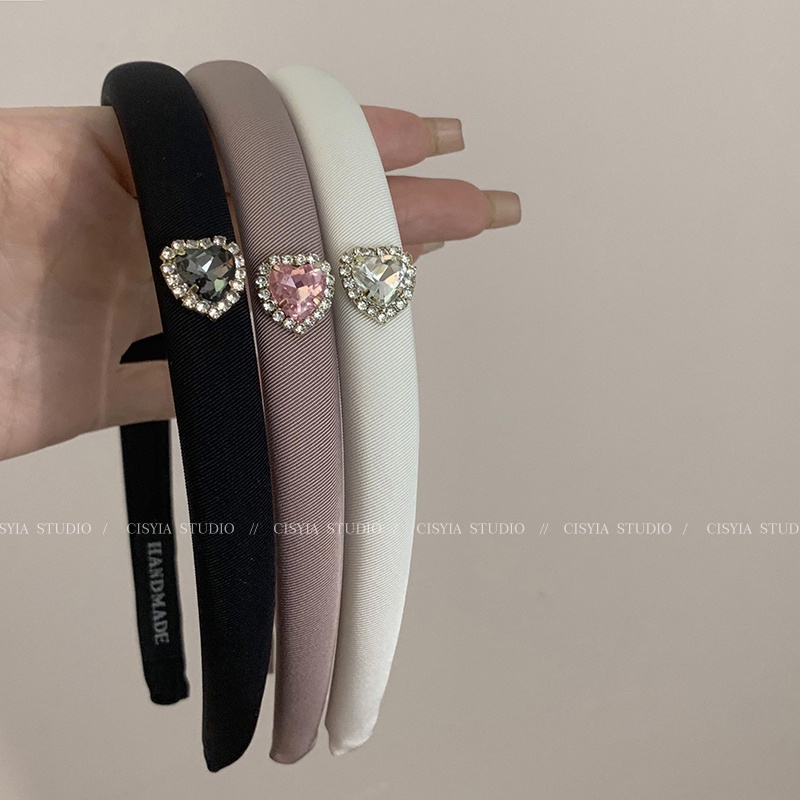 Băng Đô Cài Tóc Đính Đá Hình Trái Tim Cao Cấp Phong Cách Mới 2023