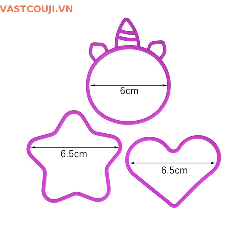 Bộ 3 Vòng Đeo Tay Silicon Màu Kẹo Họa Tiết Trái Tim Ngôi Sao Trái Tim Trang Trí Tiệc Tắm Cho Bé