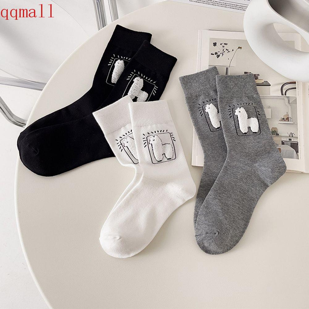 Vớ Cotton Cổ Vừa Thoáng Khí In Họa Tiết Lạc Đà Hoạt Hình Phong Cách Harajuku Dễ Thương Dành Cho Nam Và Nữ