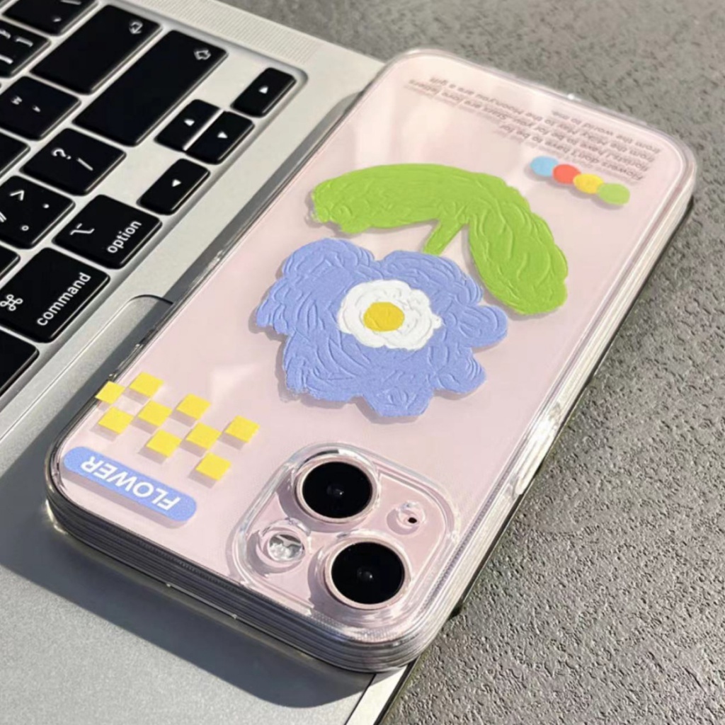 ✅Ốp Điện Thoại Phủ Lông Họa Tiết Hoa Xinh Xắn Phong Cách Nhật Hàn Cho iPhone14pro13 14 12 11
