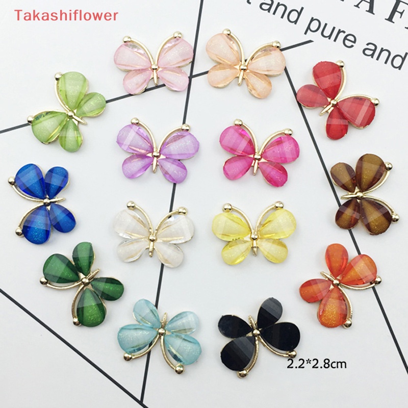 Set 10 Bươm Bướm Bằng Nhựa resin Trang Trí Điện Thoại / Sổ Tay Đám Cưới