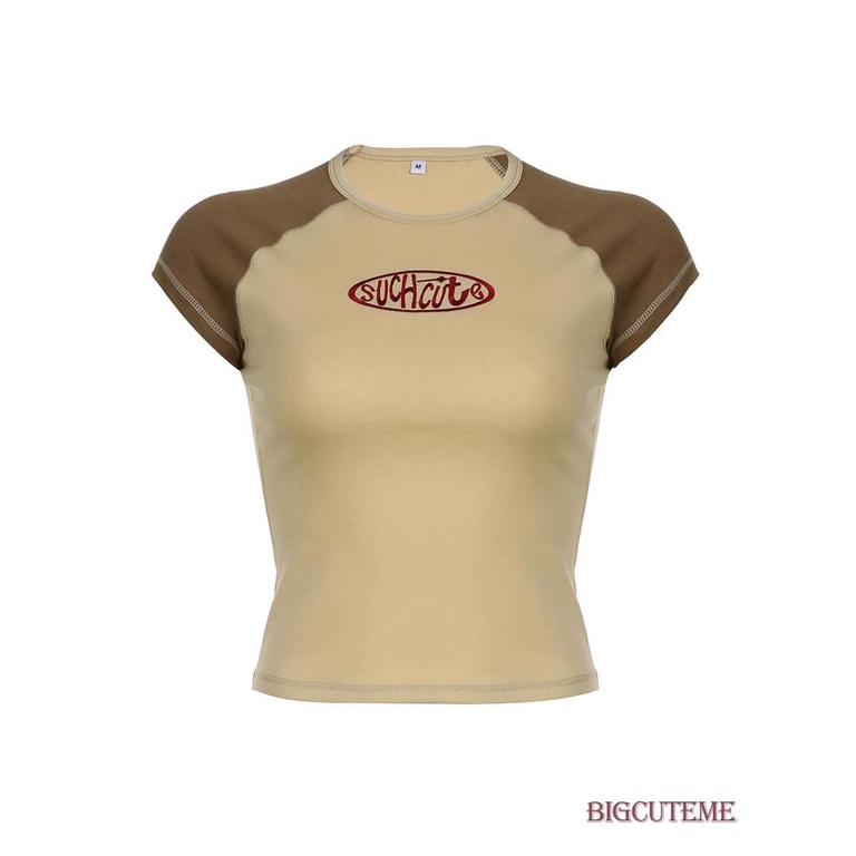 Áo Thun Tay Ngắn Cổ Tròn In Chữ Màu Sắc Thời Trang Dành Cho Nữ