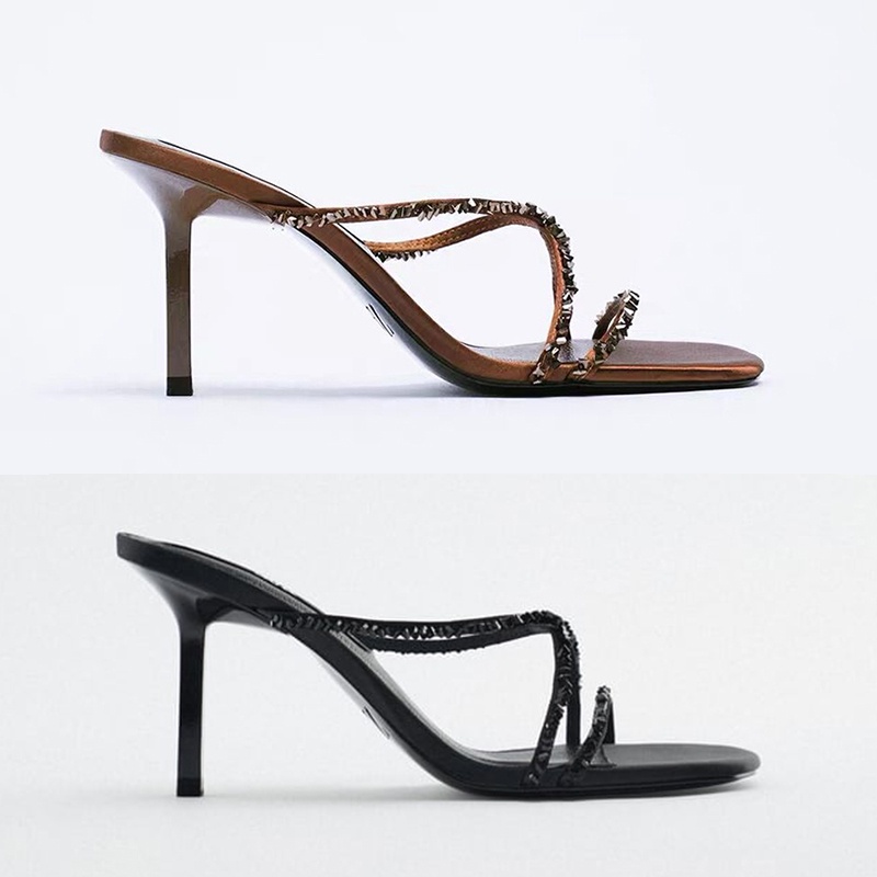 Dép Cao Gót Đính Đá Thời Trang Mùa Hè Za2022 Cho Nữ