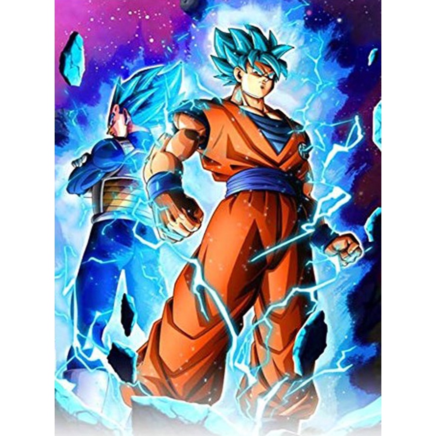 Bộ Tranh Đính Đá 5D Họa Tiết Nhân Vật Hoạt Hình Dragon Ball Tròn 5D 30 * 40 CM DZDP13456