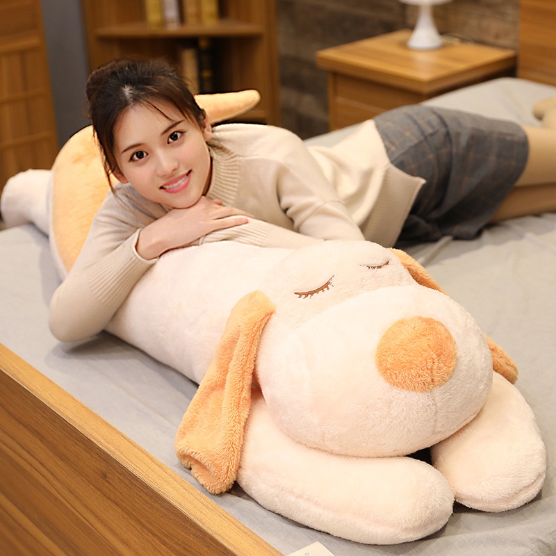 Gối ôm chó dài Nằm chó búp bê lông búp bê dễ thương người đàn ông và phụ nữ ngủ gối búp bê trên giường