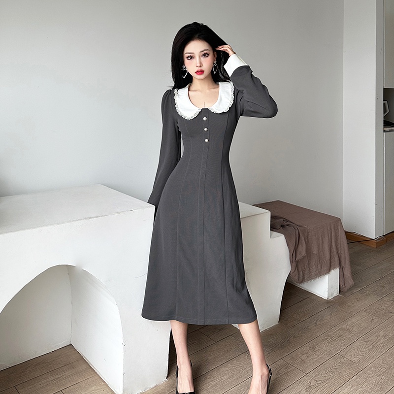 Weird Puss Đầm Chữ A Xếp Ly Cổ Điển Kiểu Pháp Phát Triển Trí Tuệ Feminine Decent And Dignified Dự Tiệc Tối Cho Nữ