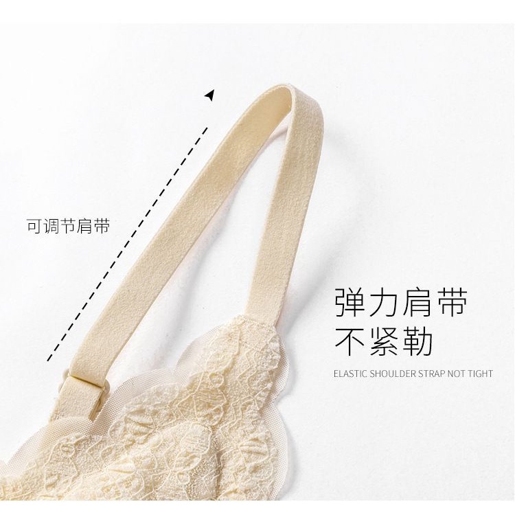 Áo Ngực Ren Không Gọng Không Đường May Hở Lưng Gợi Cảm