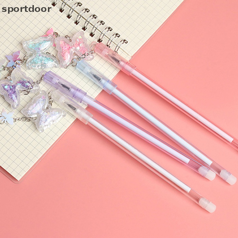1 Cây Bút Mực Gel Ngòi 0.5mm Hình Bướm Đính Kim Sa Màu Sắc Ngẫu Nhiên Sáng Tạo Dành Cho Học Sinh