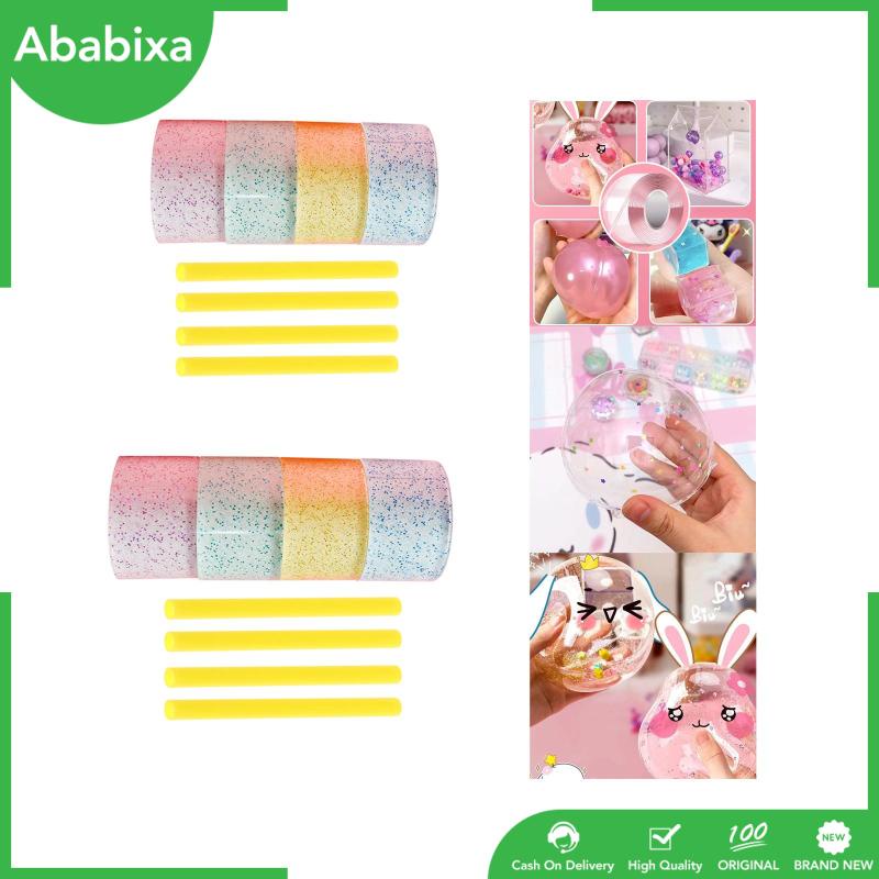 Bộ 4 Cuộn Băng Keo Nano Trong Suốt Lấp Lánh Đa Năng Không Để Lại Dấu Vết Dùng Trang Trí Đồ Thủ Công DIY