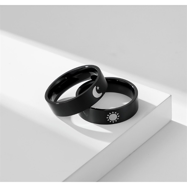 Nhẫn Cặp Nam Nữ Unisex Titan Ko Đen TT4653 - 1 Chiếc