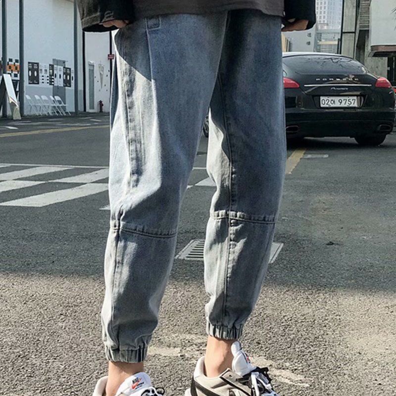 Quần Jean Dài Dáng Rộng Phong Cách Hong Kong Thời Trang Xuân Hè Cho Nam