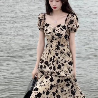 Mnefokc Váy Nữ Phong Cách Pháp Cao Eo Cộng Với Kích Thước Che Bụng Dài Váy Thiết Kế Kiểu Dáng Công Chúa 