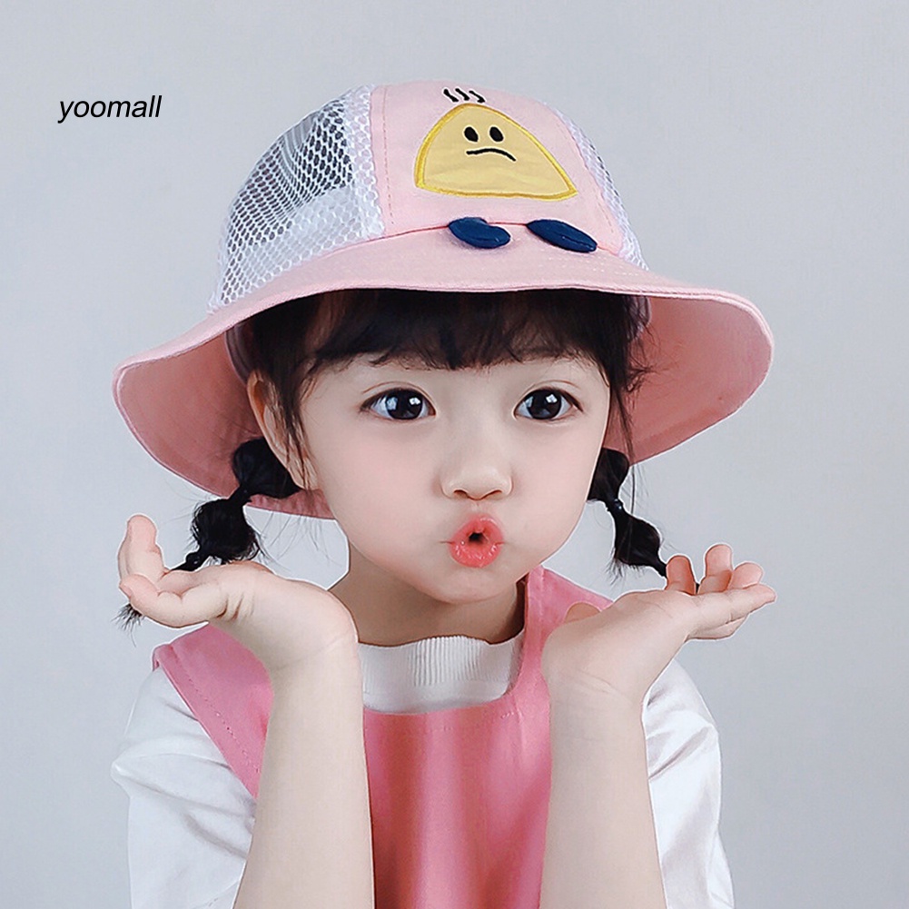 Mũ Tai Bèo Chống Nắng Phối Lưới Họa Tiết Hoạt Hình Thời Trang Mùa Hè Cho Bé
