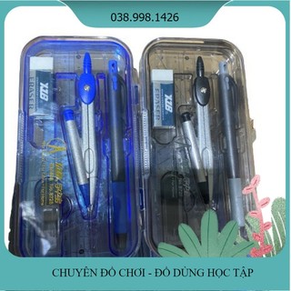 Hộp compa, eke, bút chì 8 món 2 tầng 8728 _ll