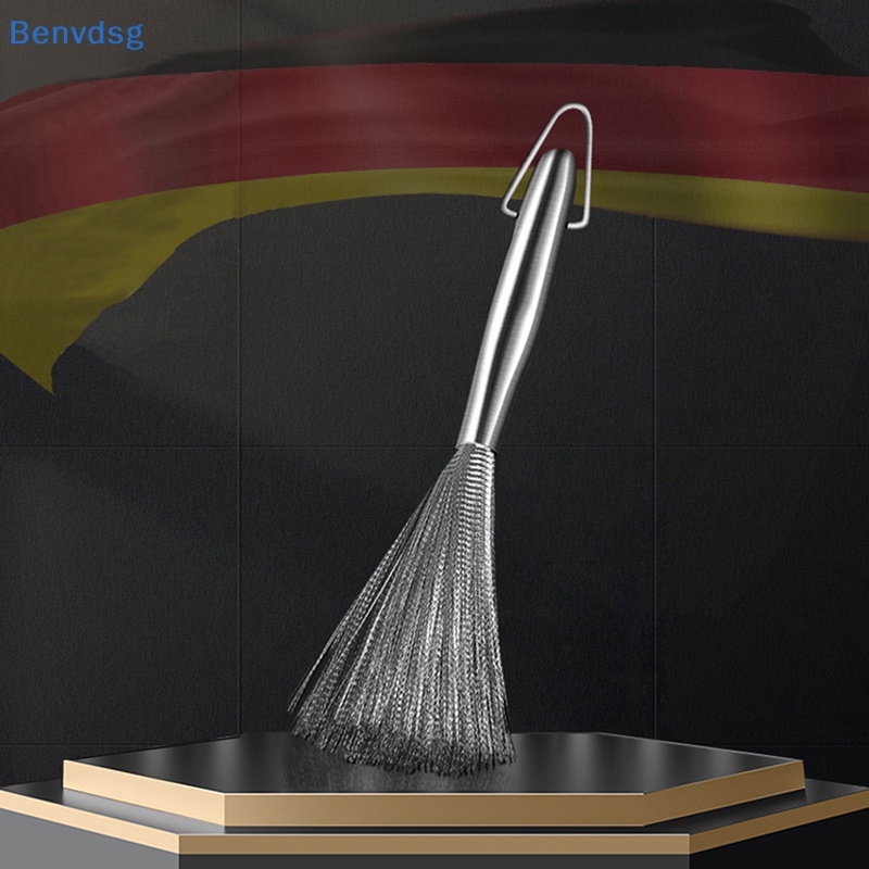 Bàn Chải Chà Nồi Bằng Thép Không Gỉ Tay Cầm Dài Tiện Dụng