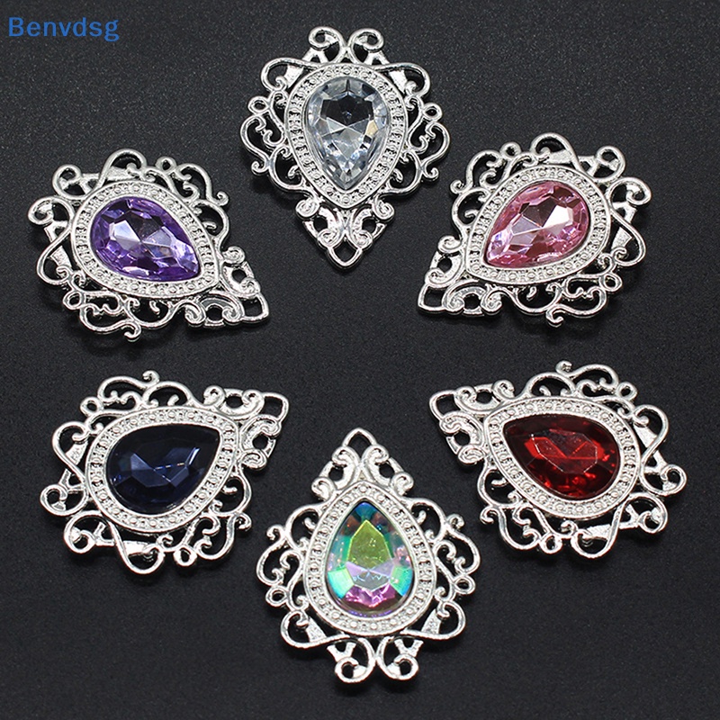 Phụ Kiện Nút acrylic Hợp Kim Đính Đá Trang Trí Đám Cưới DIY 26 * 32MM