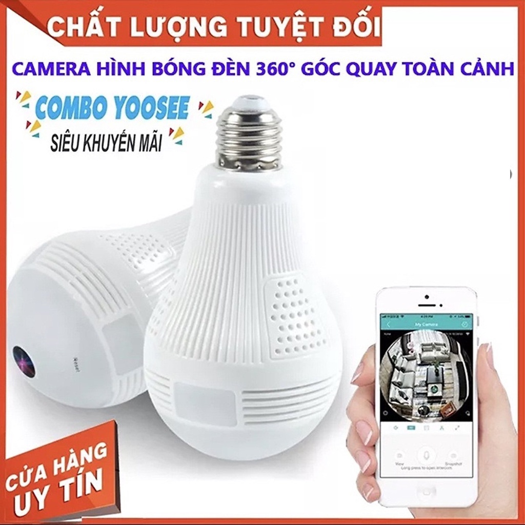 Camera WIFI Yoosee LTVR96 Quan Sát Toàn Cảnh 360° Không Có Góc Khuất, đàm thoại 2 chiều - hàng nhập khẩu