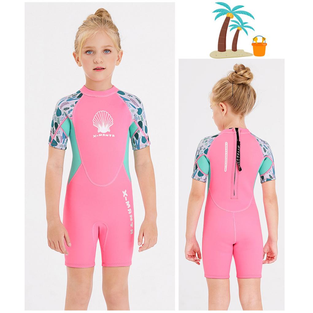 Bộ Đồ Lặn Gồm Áo Liền Quần Ngắn Tay Dày 2 5MM Chất Liệu Cao Su Tổng Hợp Cho Bé