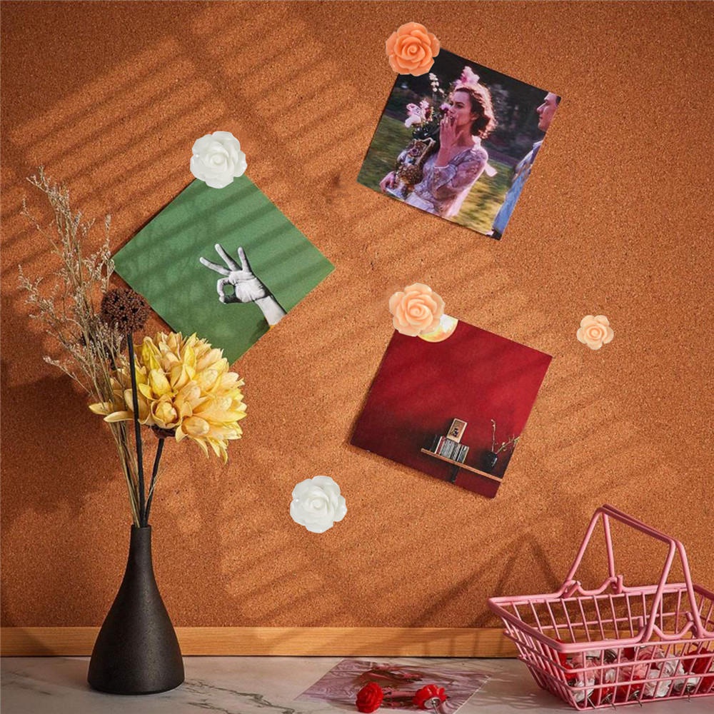 Set 40 Ghim Nhựa Hình Hoa Hồng Dễ Thương Dùng Vẽ Trang Trí Tường / Văn Phòng / Trường Học