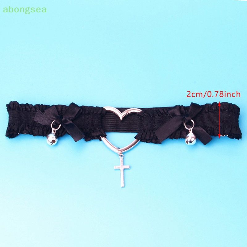 Abongsea Đai Nịt Bít Tất Ren Co Giãn Đính Nơ Phong Cách Gothic