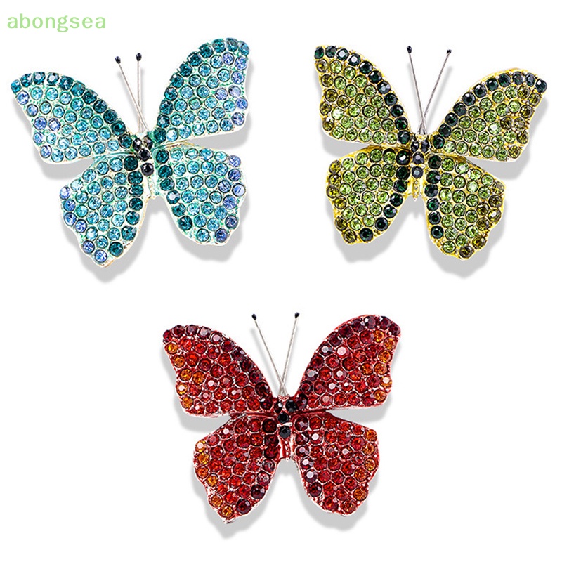 Ghim Cài Áo Hình Bướm Đính Đá Pha Lê Phong Cách Vintage