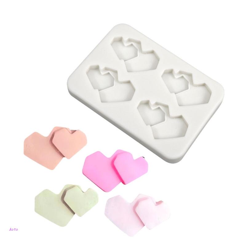 Khuôn Silicone Làm Bánh Hình Trái Tim Đôi Xinh Xắn