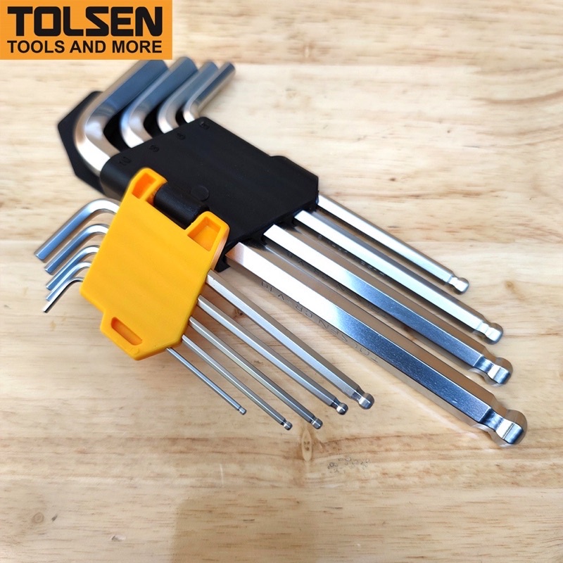 Lục giác đầu bi TOLSEN hợp kim thép chống gỉ đủ size 20053 9 kích cỡ, kim khí đức nguyên