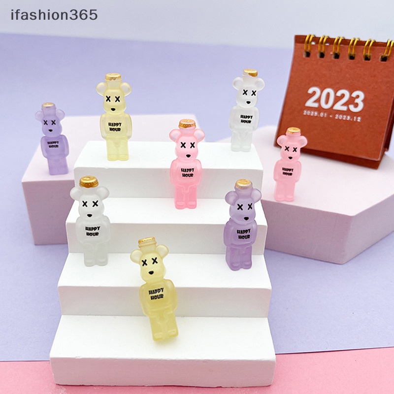[ifashion365] 5 Bình Nhỏ Hình Gấu Dạ Quang Trang Trí Nhà Búp Bê / Sân Vườn DIY