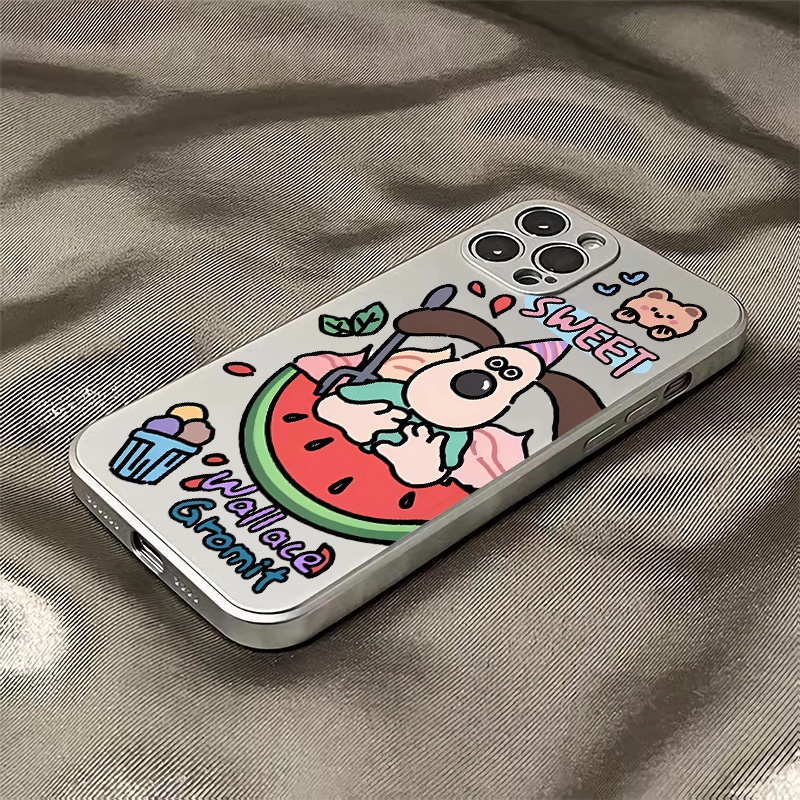 Ốp Điện Thoại Silicon TPU Mềm Mạ Điện Hình Cún Chống Sốc Cho IPhone 14 13 12 11 Pro XS Max XR X 8 + 7 6S Plus