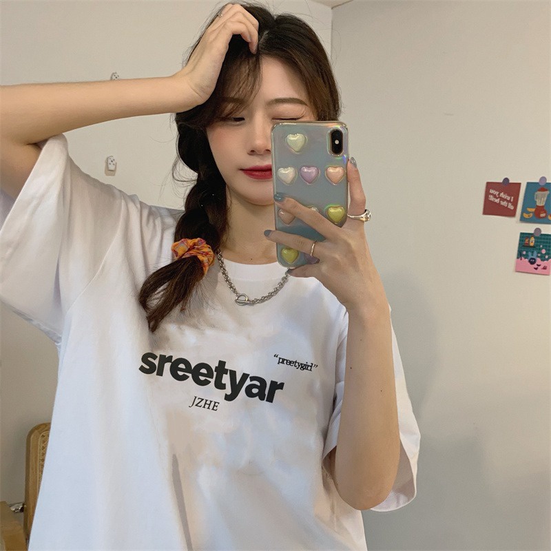 Áo Thun Tay Lỡ Dáng Rộng Thiết Kế Đơn Giản Thời Trang Xuân Hè Cho Nữ