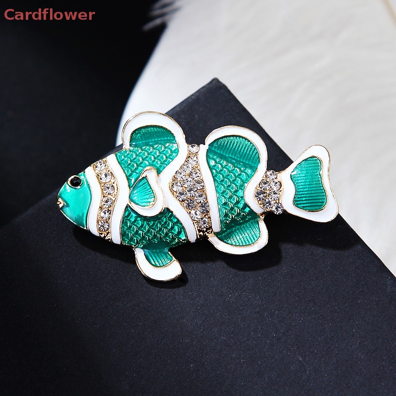 < Cardflower > Ghim Cài Áo Hình Cá Biển Nhiệt Đới Đính Đá Thời Trang Cho Nữ